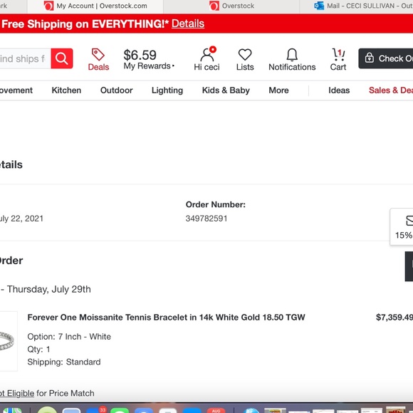 COPY - Forever One moissanite  Charles & Colvard,  18.50 ctw 14k gold 7 inch br… - Picture 6 of 12